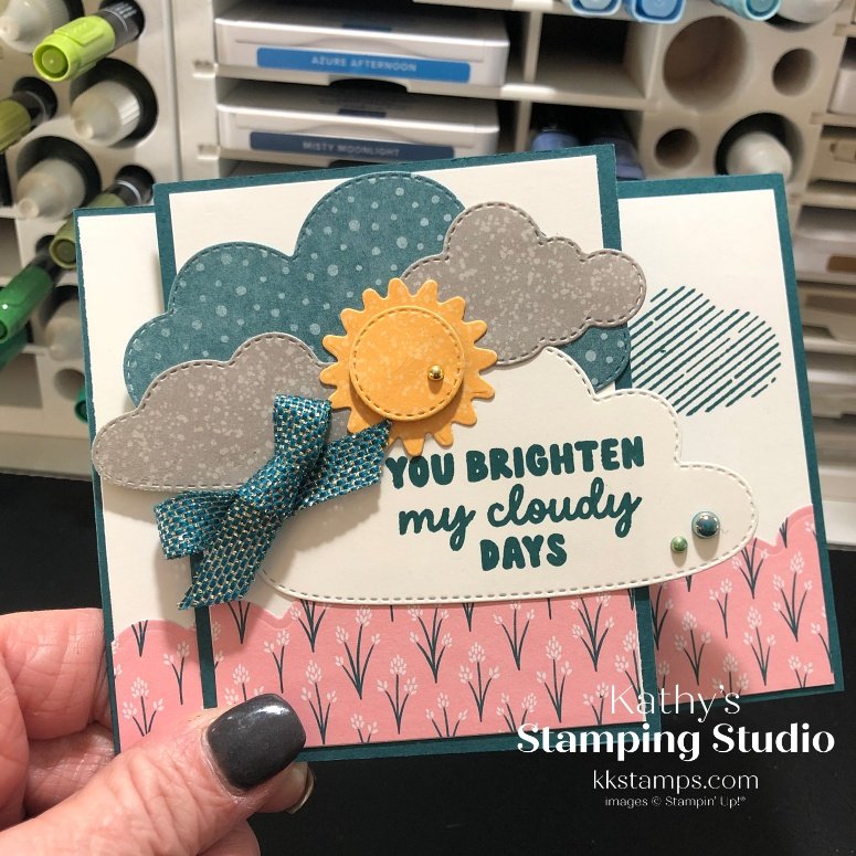 One-two-three Z-fold card made with the Bright Skies bundle from Stampin' Up!