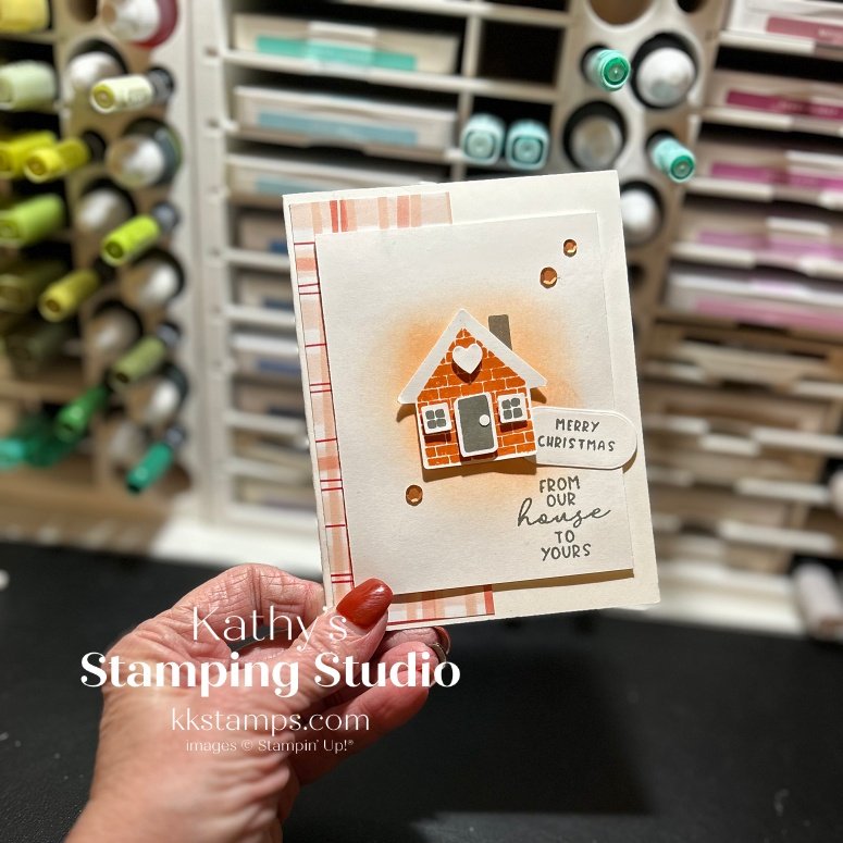 greeting card featuring burning down the house theme